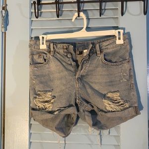 Distressed High Waist Shorts